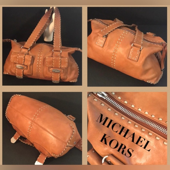 MICHAEL KORS STUNNING 100% LEATHER BOHO BAG WITH TOP STITCHING - Picture 2 of 12